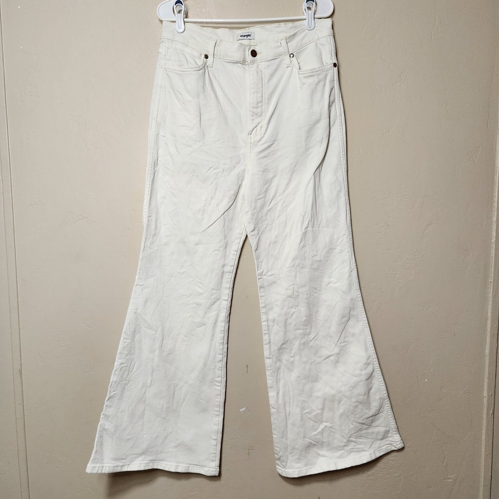 White Flare Leg Wrangler Jeans 32in Waist